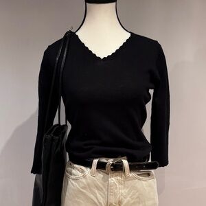 Y2K Black Three Quarter Sleep Top